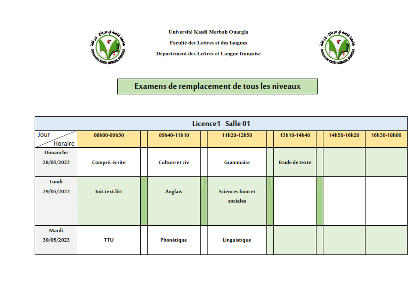 Examens de Remplacement 001